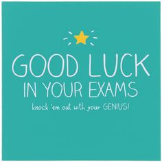 a card saying good luck in your exam