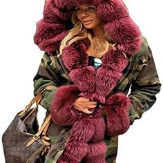 Women Fashion Winter Coat With Faux Fur Hood Thicken Warm Casual Plus Size Outdoor Jacket Parka Product Details Fabric Type80% Faux Fur,20% Polyester Care Instructionsdry Clean Only Originimported Fur Descriptionfaux Fur Country Of Originchina Womens Hooded Coat, Warm Coats, Cardigan Plus Size, Hooded Winter Coat, Hooded Faux, Outwear Jackets, Outfit Women, Long Jacket, Down Parka