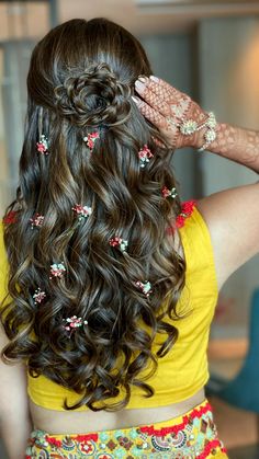 Baby Shower Hairstyles, Mehndi Hairstyles, Bridal Hair Inspiration, Long Hair Wedding Styles