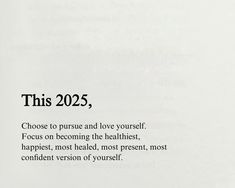 an advertisement for a health product with the words this 205, choose to pursue and love yourself