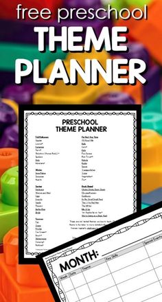 the back to school theme planner with legos in the background and text that reads free preschool