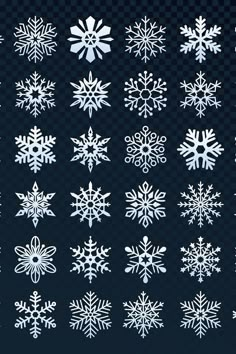 white snowflakes on a dark background