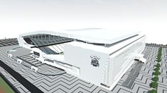 an artist's rendering of the exterior of a stadium