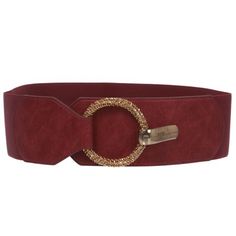 This stretchy belt is made of non leather, animal free material - 60% polyester, 40% polyurethane; This belt is perfect to wear over a long tunic blouse and dress up any outfit. Size: m/l 31"-33".  Color: Red.  Gender: female.  Age Group: adult. White Blouse And Black Skirt, Classic White Blouse, Belt Dresses, Ring Hook, Branded Belts, Stretch Belt, High Waist Fashion, Circle Ring, Long Tunic