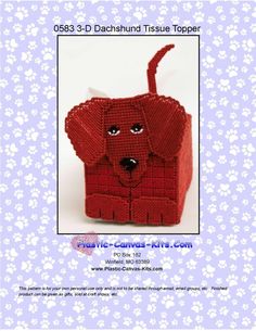 a red dog is made out of yarn