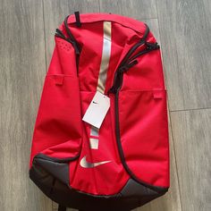 Nike Hoops Elite Pro Basketball/Shoe Backpack Red Black Bred Silver Ba5554-657 Nike Elite Bookbag, Nike Elite Bag, Black Nike Backpack, Nike Elite Backpack, Black Backpack School, Elite Backpack, Soccer Backpack, Basketball Backpack, Basketball Bag