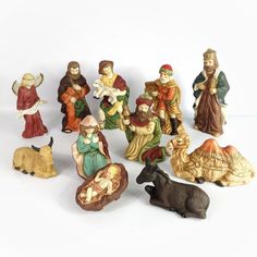 a group of figurines sitting next to each other