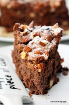 a piece of cake sitting on top of a white plate