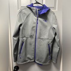 Size Women’s Medium, Grey And Purple, Has Hood, Never Worn The North Face Zipper Closure Fall Outerwear, The North Face Fall Outerwear With Zipper, Fall The North Face Outerwear With Zipper, Fall Outerwear With Zipper By The North Face, Coats Women, Snow Jacket, The North Face Jackets, North Face Jackets, North Face Women