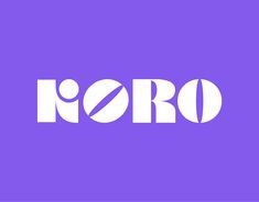 the word noro is written in white on a purple background with an oval shape