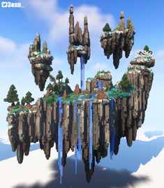 Terrain Minecraft, Skyblock Minecraft, Minecraft Epic Builds, Minecraft Terraforming, Minecraft Terrain, Water Collector, Minecraft Statues, Bangunan Minecraft, Minecraft Cottage