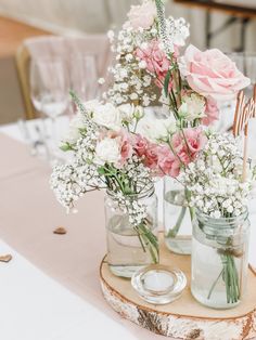 Flowers in milk bottles Table Decorations Pink And White, Pink Theme Engagement, Wedding Centerpieces Blush Pink, Blush Pink Engagement Party, Pink And Sage Floral Arrangements, Pink Floral Wedding Centerpieces, Wedding Pink Green White, Pale Pink Wedding Decor, Pale Pink Bridal Shower Ideas