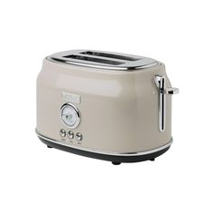 an image of a toaster that is on the white background with silver trimmings