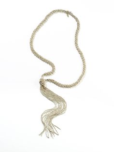 Braided golden long necklace that can be adjusted to the size that you want. You can make a knot or wrap it around your neck or use it as a belt. The open end allows you to play with it and tie it any way you wish. Enjoy! Option: Necklace in silver --------------------------------------- FEATURES Materials used: brass --------------------------------------- Check more necklaces by Moksha Jewelry: http://etsy.me/2qRPZvj --------------------------------------- Back to our shop www.etsy.com/shop/Mo Elegant Metal Tassel Necklace, Party Lariat Necklaces With Beaded Chain, Bohemian Necklace With Adjustable Length For Parties, Bohemian Party Necklace With Adjustable Length, Adjustable Lariat Chain Necklace For Parties, Handmade Lariat Tassel Necklace, Bohemian Long Tassel Necklace For Party, Fringe Long Necklace As A Gift, Adjustable Long Drop Necklace With Chain