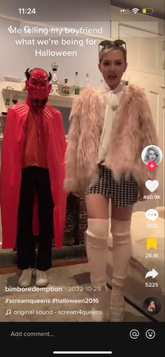 two mannequins dressed in costumes for halloween