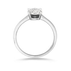 a white gold ring with diamonds on top