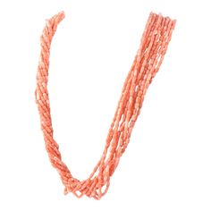 Cellini 30 inch multistrand coral necklace terminating in a bezel set diamond studded coral branch 18k gold clasp.  Marked 18k and Cellini on the clasp  Please see the measurements noted above in the description for best approximate dimensions Luxury Coral Single Strand Beaded Necklace, Coral Multi-strand Beaded Necklaces, Coral Multi-strand Necklace For Gift, Coral Multi-strand Beaded Necklace, Coral Red Multi-strand Beaded Necklaces, Multi-strand Red Coral Beaded Necklaces, Coral Beads Necklace, Adjustable Hand-strung Red Coral Necklace, Multi-strand Red Coral Necklace With Polished Beads