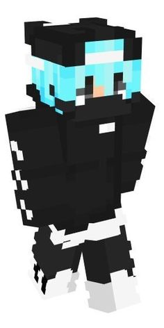 an image of a pixel art character with blue eyes and black skin, standing in front of white background