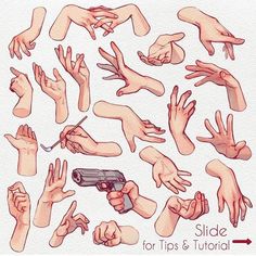 hand gestures for tips and tutors to draw hands with colored pencils on white paper