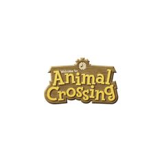 an animal crossing sign with the words welcome to animal crossing written in yellow on it