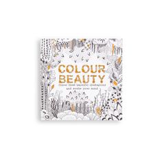 an adult coloring book with the title'color beauty'in gold and orange on it