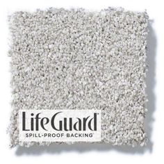 the lifeguard logo is shown on top of a pile of white carpet with grey and gray