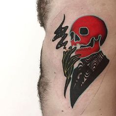 Red Skull Tattoo, Aesthetic Tattoo Ideas, 15 Aesthetic, Style Tattoo, Red Skull, Cyberpunk Style, Dark Tattoo, Aesthetic Tattoo, Skull Tattoos