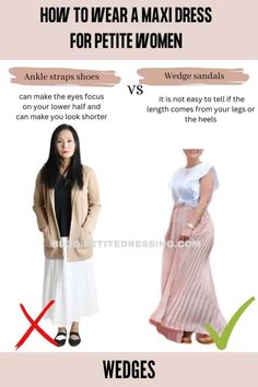 I'm 5'2", here the Complete Maxi Skirt Guide for Petite Women Petite Tips, Make A Maxi Skirt, Skirt Guide, Petite Winter Outfits, Petite Summer Outfits, Dress For Body Shape, Petite Celebrities