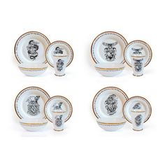 There's always been something magical about gathering together over food, and this 16-piece Hogwarts Houses Dinnerware Set reinforces that. One of the four Hogwarts houses is represented on each 4-piece set (dinner plate, salad plate, bowl, and cup). The plates and bowls are rimmed with the Sorting Hat's poem about who belongs in each house in case there's some debate amongst your family or dinner party guests as to who gets which set. The delicate nature of the gold edging and house crest desig House Logos, Ceramic Dish Set, Harry Potter Hogwarts Houses, Decorative Storage Bins, Ceramic Dinnerware Set, Kitchen Dinnerware, Ceramic Dinnerware, Hogwarts Houses, Harry Potter Hogwarts