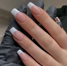 American French Tip, Girls Nail Designs, Nail Goals, Hello Nails, Girl Nails, French Manicure Nails, Casual Nails, Short Square Acrylic Nails