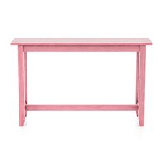 a pink table on a white background