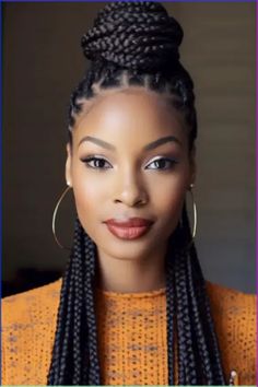 Headshot With Braids, Black People Braids Hairstyles, Ghanaian Lines, 2024 Hairstyles For Women, 2024 Braids For Black Women, Single Braids For Black Women, Trending Hairstyles 2024, African Hairstyles For Women, Braided Updo For Black Women