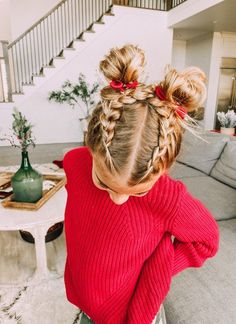 Girl Hairstyles For School, Hot Buns, Easy Little Girl Hairstyles, Girly Hairstyles, Girl Hair Dos, Girls Hairstyles Easy, Greasy Hair, Styles Hairstyles, Toddler Hairstyles Girl