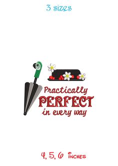 the logo for practically perfect in every way, with an umbrella and bird on it