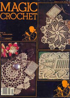 the front cover of a book with crochet