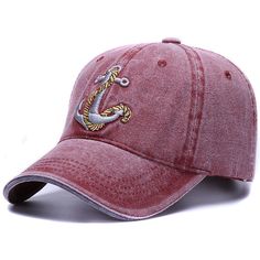 RETRO MENS WASHED BASEBALL CAP DISTRESSED ANCHOR 3D EMBROIDERED HAT -- 36% OFF! HURRY TO GET YOURS! It's going fast, so get it now while you can. At this store, we've cut prices on our popular Retro Mens Washed Baseball Cap Distressed Anchor 3D Embroidered Hat for a 36% discount. Browse our fast-selling selection today and save US $6.04. Limited-time offer, while inventory lasts! RETRO MENS WASHED BASEBALL CAP DISTRESSED ANCHOR 3D EMBROIDERED HAT INFORMATION Gender: Unisex Material: Polyester, C Trendy Caps, Wash Baseball Cap, Black And Khaki, Ship Anchor, How To Wash Hats, Anchor Embroidery, Anchor Pattern, Vintage Baseball Caps, Sports Cap