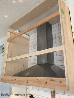 a kitchen stove top that has been built into the wall