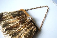 Gatsby vintage 30s,  liquid gold mesh, art deco  , wedding , evening  purse . Made by Whiting and Davis in USA. Victorian Rectangular Evening Bag For Party, Antique Style Evening Clutch Bag, Vintage Gold Evening Bag, Victorian Gold Bag For Party, Victorian Gold Evening Bag For Party, Gold Vintage Formal Evening Bag, Antique Gold Bag For Party, Antique Gold Bags For Party, Victorian Gold Party Bags