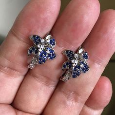 45 Nwotgift But Never Been Worn. Sparkling Blue And Clear Crystal Rhinestones On Flower Designed Earrings. Unmarked But 18k White Gold Plated. It Was Written On The Tag That I Threw Away When I Received. No Missing Stones. Very Pretty In Person!! I Don't Polish Item & Just Send As Is. You Can Polish Whenever You Wish Price Is Firm Item Only (Unless I Mention Abt Packaging Or Tag) But Wrapping Safely Enlarge/See Pics To Check Size And Condition All Sales Are Final. Please See All Pics For Details It Was Written, Gold Plated Earrings, Clear Crystal, Blue And Silver, Crystal Rhinestone, Flower Designs, Gold Plate, Jewelry Earrings, Product Description