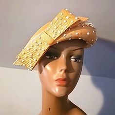 Nwot - Original Mr. John's Classic (New York/Paris) Designer Tan Woven Straw Hat, Embellished W/Faux Pearls & Rhinestones Decor. Elegant Rhinestone Hat For Spring, Summer Party Embellished Hats, Summer Party Hats Embellished, Spring Party Hats With Rhinestones, Embellished Evening Hats, Spring Party Beaded Hats, Cream Event Hat, Elegant Fitted Beaded Hat, Beaded Hat With Curved Brim