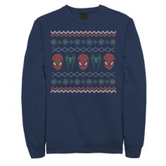 Step into the Spider-Verse with this Spider-Man themed Christmas fleece. Step into the Spider-Verse with this Spider-Man themed Christmas fleece. Graphic printed design Long sleeves CrewneckFABRIC & CARE Cotton, polyester Machine wash Imported Color: Navy. Gender: male. Age Group: adult. Business Casual Men Winter, Nyc Mens Fashion, Ugly Sweater Pattern, Winter Fashion Formal, European Fashion Winter, Into The Spider Verse, Marvel Clothes, Winter Fashion Coats, Christmas Sweater Men