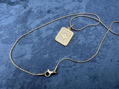 18kt gold plated 925 silver Rectangle starburst necklace Engraved Rectangular Pendant Necklace In Gold Plated, Symbolic Engraved Rectangular Pendant Necklaces, Gold Necklace With Faceted Rectangular Pendant, Yellow Gold Tarnish-resistant Rectangular Pendant Jewelry, Gold Rectangular Pendant Amulet, Starburst Necklace, 925 Silver, Necklace Etsy, Jewelry Necklace Pendant