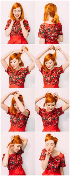 Updo Hacks, Victory Roll Hair, Vintage Hairstyles For Long Hair, Rolls Easy, Up Hairdos, Easy Updo, Victory Rolls