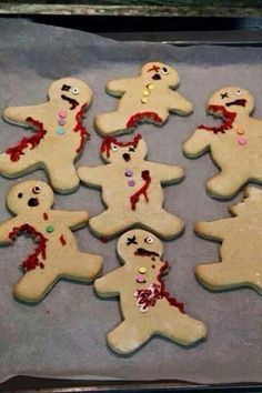 the cookies have been decorated to look like zombies