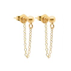 Ball Chain Huggie Earrings, Gold Stud Earrings, Delicate Studs – AMYO Jewelry Huggie Earrings Gold, Tanzanite Necklace, Hacks Clothes, Metal Bead, Beauty Supplies, Golden Earrings, Nose Jewelry, Tiny Studs, Tiny Earrings