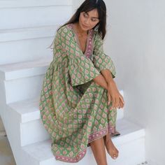 Block Print Dresses, Bohemian Clothing, Vacation Dress, Printed Dresses, Block Dress, Boho Chic Decor, Vacation Dresses, Bohemian Clothes, The Fox