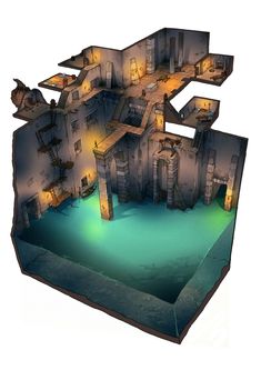 an image of a cutaway model of a castle with its rooms and staircases