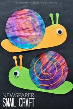 two paper snail craft for kids to make