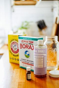 the contents of a bottle of borax on a table