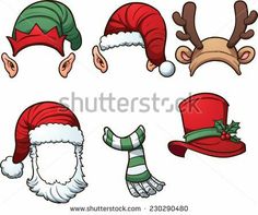 christmas hats and scarves with reindeer noses